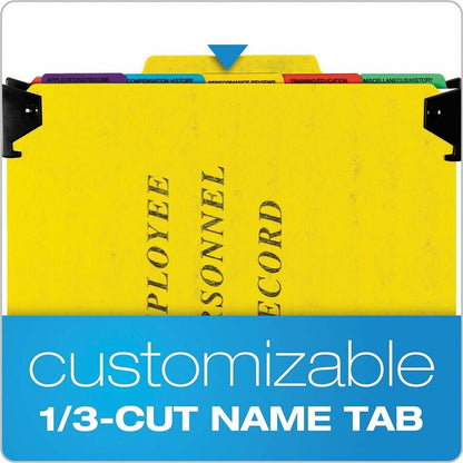 Pendaflex 1/3 Tab Cut Hanging Folder - 9 1/2" x 11 3/4" - 2" Expansion - 1" for Folder - 5 Divider - 20 pt. - Pressguard
