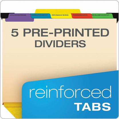 Pendaflex 1/3 Tab Cut Hanging Folder - 9 1/2" x 11 3/4" - 2" Expansion - 1" for Folder - 5 Divider - 20 pt. - Pressguard