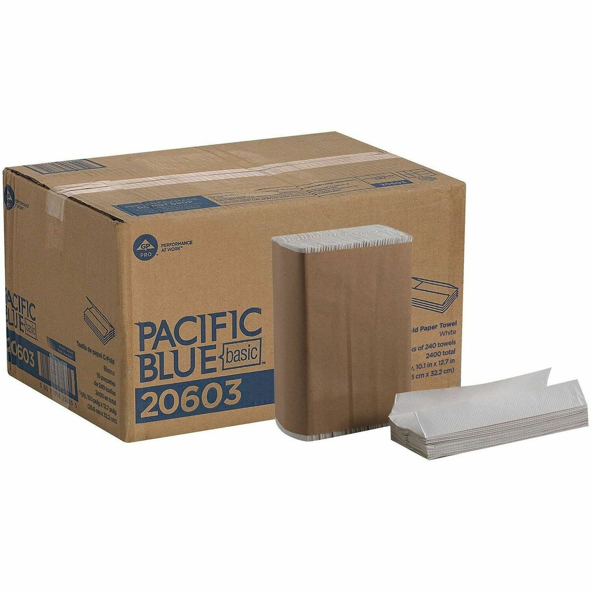 Pacific Blue Basic C-Fold Paper Towels - 10.10" Width x 12.70" Length - White - 240/Pack - 10 / Carton