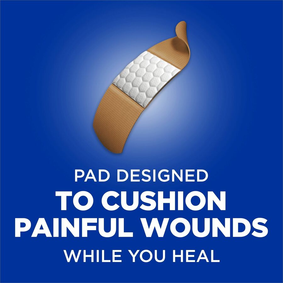 Band-Aid Flexible Fabric Adhesive Bandages - Extra Large - - 1.25" Width x 4" Length - Tan - 10 / Box