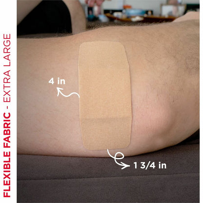 Band-Aid Flexible Fabric Adhesive Bandages - Extra Large - - 1.25" Width x 4" Length - Tan - 10 / Box