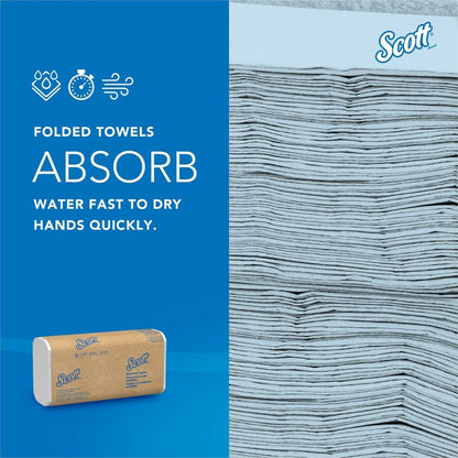 Scott® MultiFold Paper Towels - 9.20" Width x 9.40" Length - White - Paper - 250/Pack - 16 / Carton