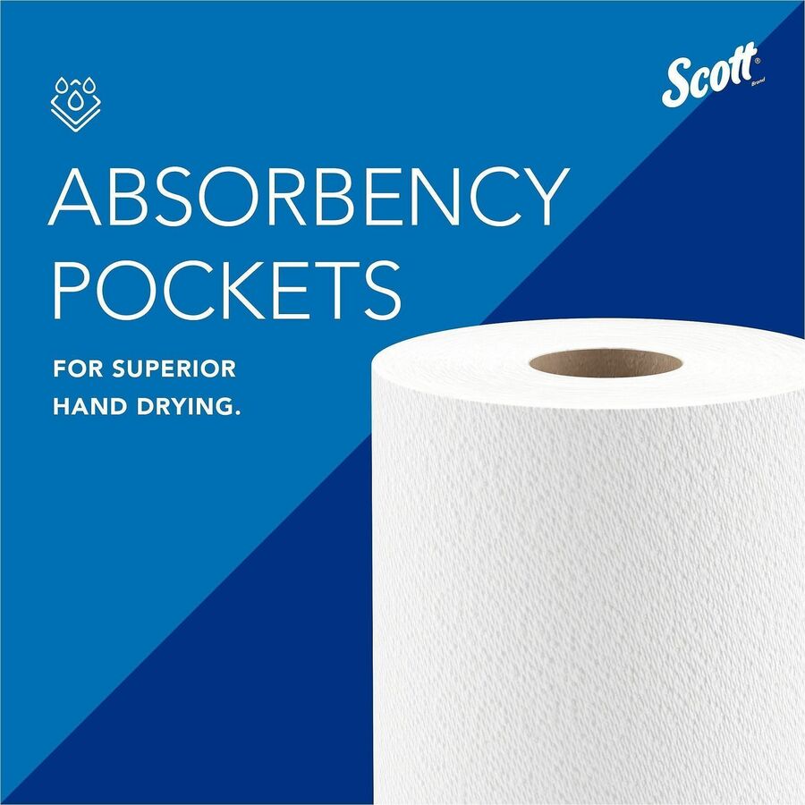 Scott® Kitchen Paper Towels with Fast-Drying Absorbency Pockets - 1 Ply - 11" Width x 8.78" Length - 128 Sheets/Roll - 2
