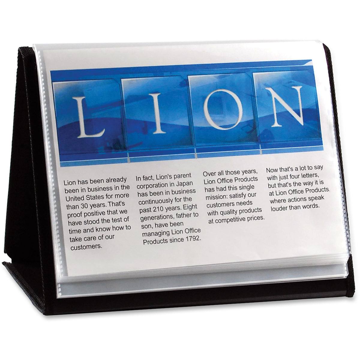 Lion Flip-N-Tell Display Easel Books - Letter - 8 1/2" x 11" Sheet Size - 40 Sheet Capacity - Pocket: 20 - Horizontal Or
