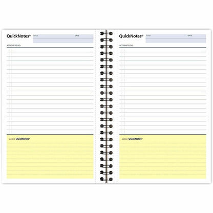 Mead QuickNotes 1 - Subject Business Notebook - Jr.Legal - 80 Sheets - Wire Bound - 20 lb Basis Weight - Jr.Legal - 5" x