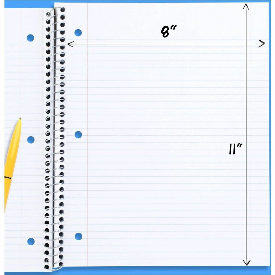 Mead One-subject Spiral Notebook - 100 Sheets - Spiral - College Ruled Front Ruling - 8" x 10 1/2" Sheet Size x 8" Width