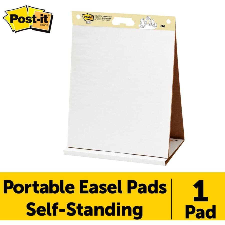 Post-it® Tabletop Easel Pads - 20 Sheets - Plain - Stapled - 18.50 lb Basis Weight - 20" x 23" Sheet Size - White Paper 
