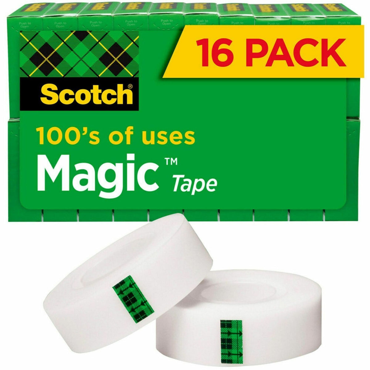Scotch 3/4"W Magic Tape - 27.78 yd Length x 0.75" Width - 1" Core - Matte - Clear - Split Resistant, Tear Resistant - 16
