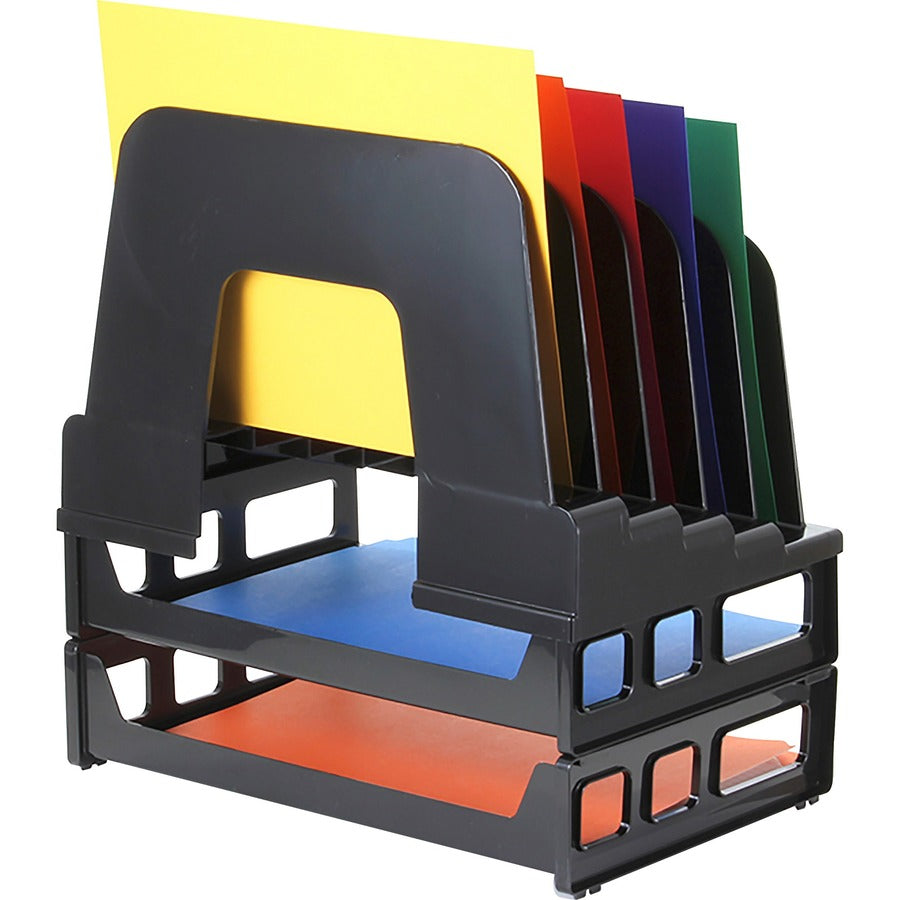 Officemate Tray/Incline Sorter Combo - 5 Compartment(s) - 14" Height x 9.12" Width x 13.50" Depth - Desktop - Stackable 