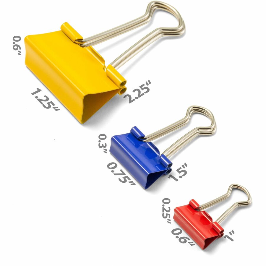 Officemate Binder Clips - Medium - Assorted - 30 / Pack