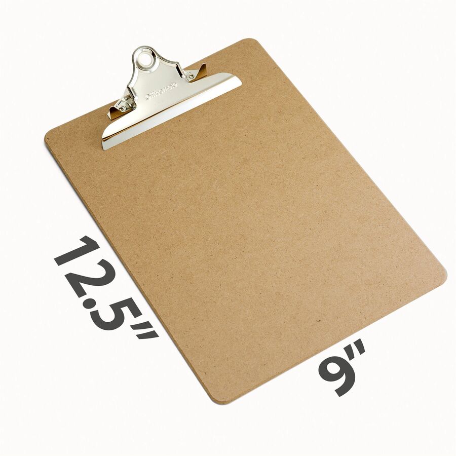 Officemate 83100 Letter Size Wood Clipboard, 9" x 12 .5" ,Recycled Hardboard - 1" Clip Capacity - 9" x 12 1/2" Sheet Siz