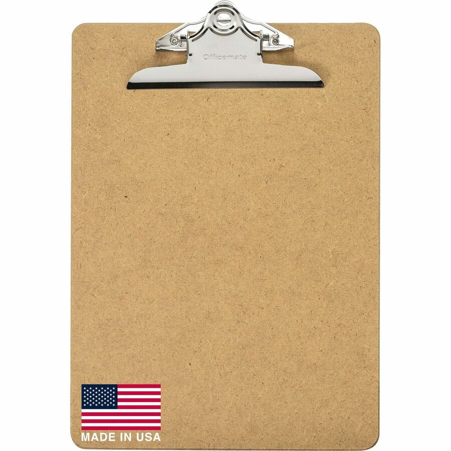 Officemate 83100 Letter Size Wood Clipboard, 9" x 12 .5" ,Recycled Hardboard - 1" Clip Capacity - 9" x 12 1/2" Sheet Siz