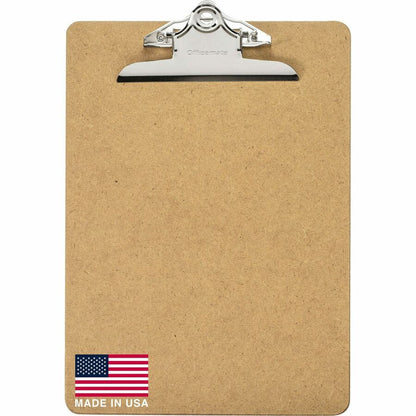 Officemate 83100 Letter Size Wood Clipboard, 9" x 12 .5" ,Recycled Hardboard - 1" Clip Capacity - 9" x 12 1/2" Sheet Siz