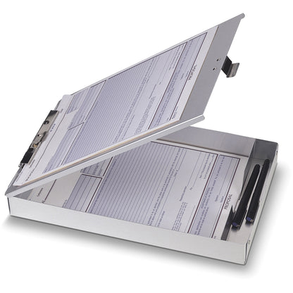 Officemate Storage Form Holder - 1" Clip Capacity - Storage for Stationary - 8 1/2" x 12" Sheet Size - Aluminum - 1 Each