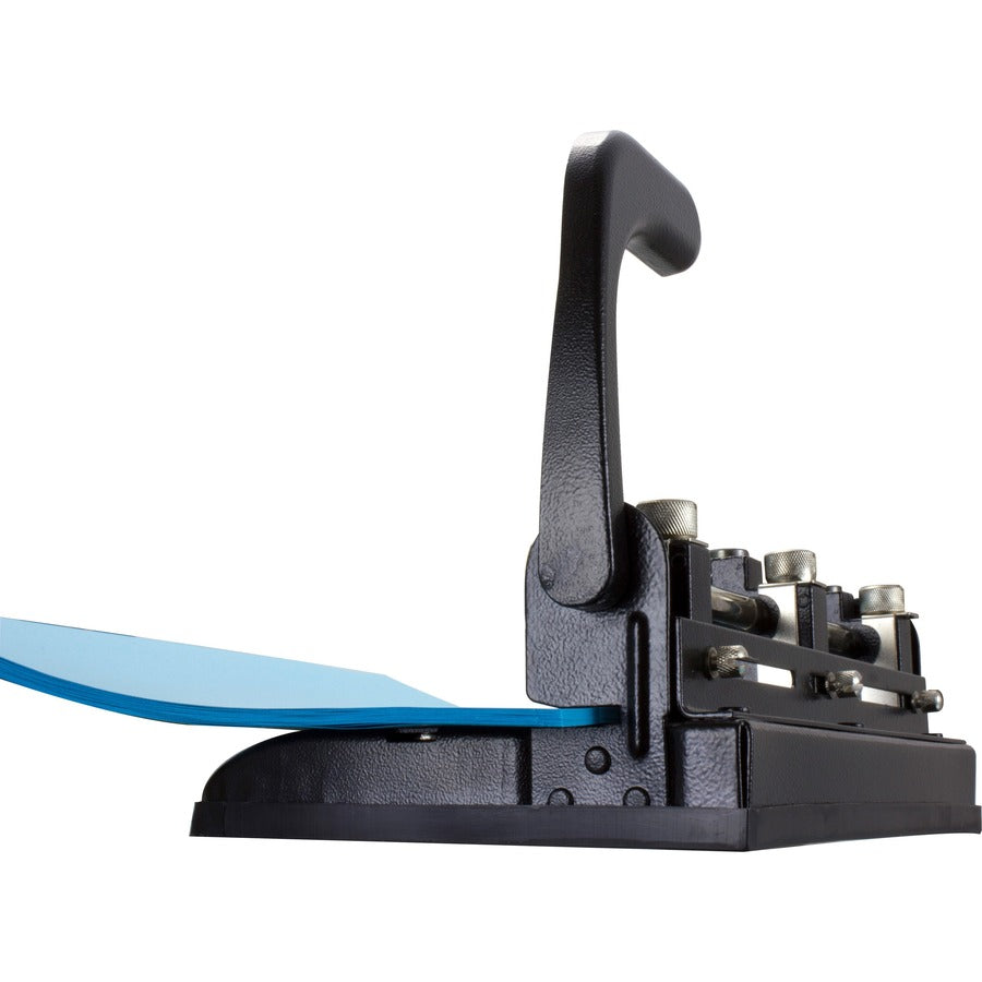 Officemate Heavy-Duty Hole Punch with Lever Handle - 3 Punch Head(s) - 32 Sheet of 20lb Paper - 9/32" Punch Size - Black