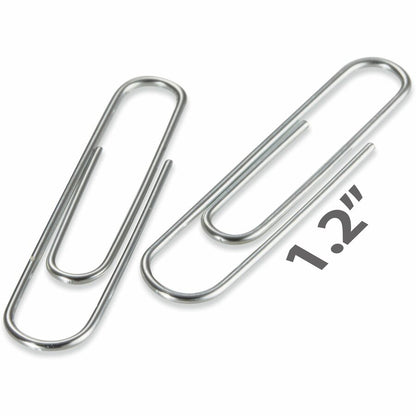 Officemate Paper Clips - No. 1 - Silver - Steel - 100/Box - 10 / Pack