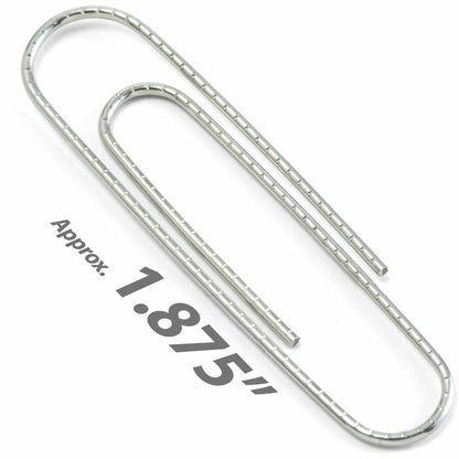 Officemate Giant Nonskid Paper Clips - Jumbo - 2" Length x 0.5" Width - Silver - Steel - 100/Box - 10 / Pack