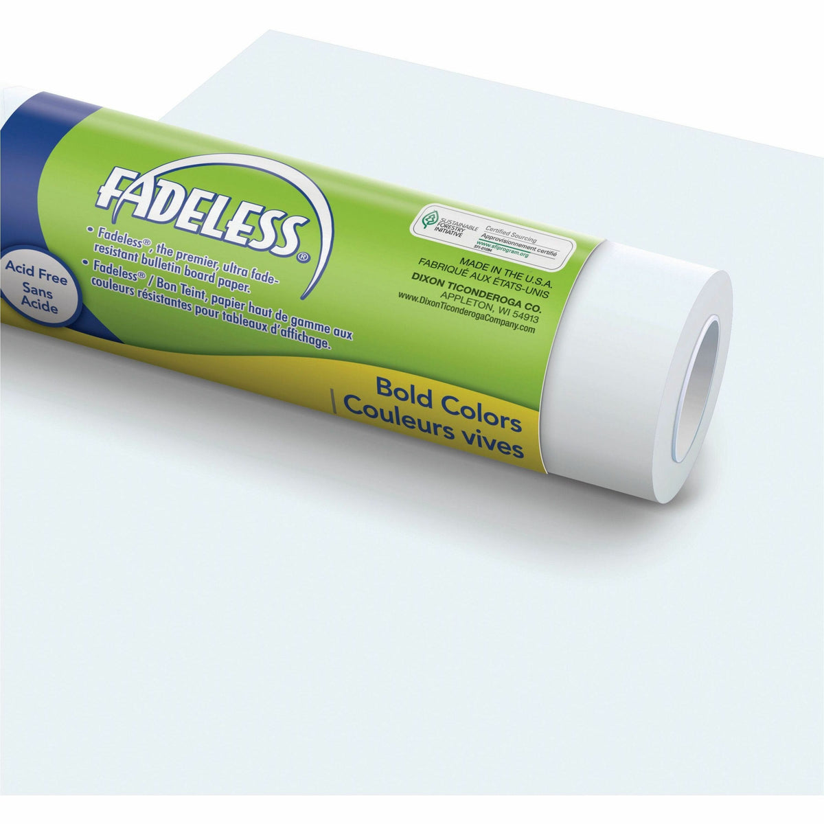 Fadeless Bulletin Board Art Paper - ClassRoom Project, Home Project, Office Project - 48" Width x 50 ft Length - White -