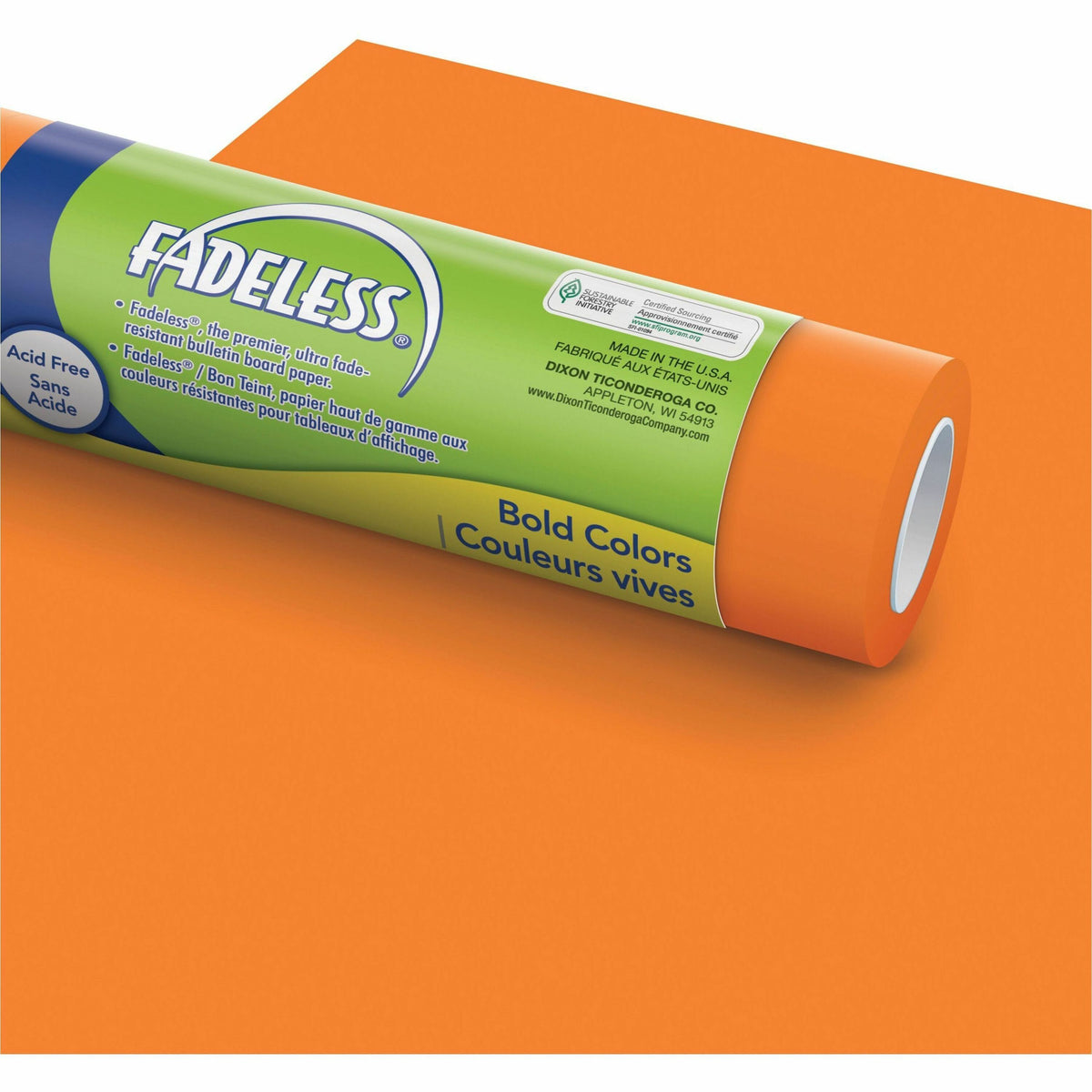 Fadeless Bulletin Board Art Paper - ClassRoom Project, Home Project, Office Project - 48" Width x 50 ft Length - Orange 