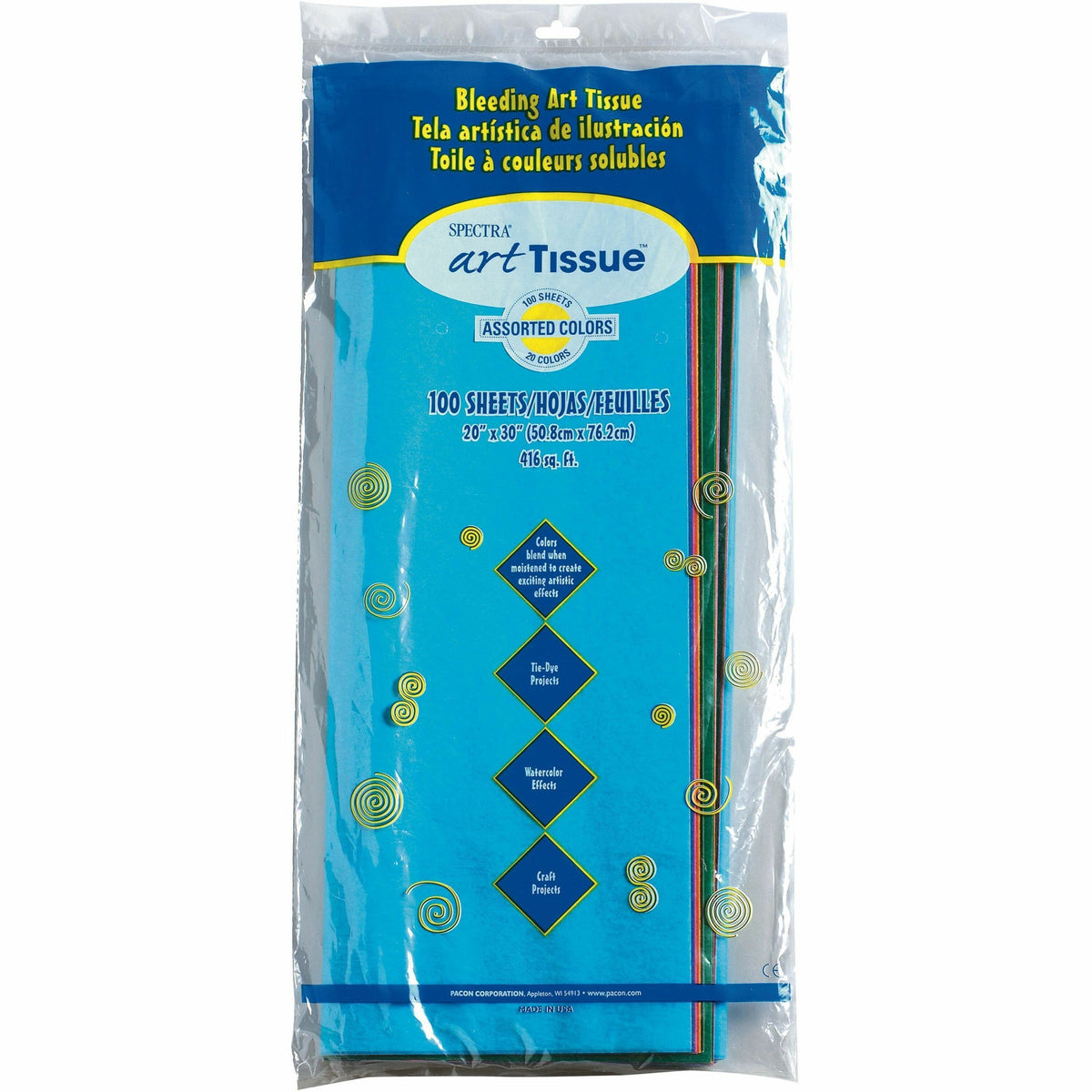 Spectra Art Tissue Paper Assortment - 20" Width x 30" Length - Assorted - 1 Pack