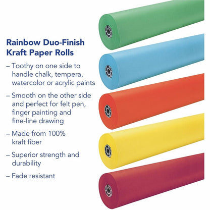 Rainbow Duo-Finish Kraft Paper - ClassRoom Project - 36" Width x 1000 ft Length - Green - Kraft - 1 Roll