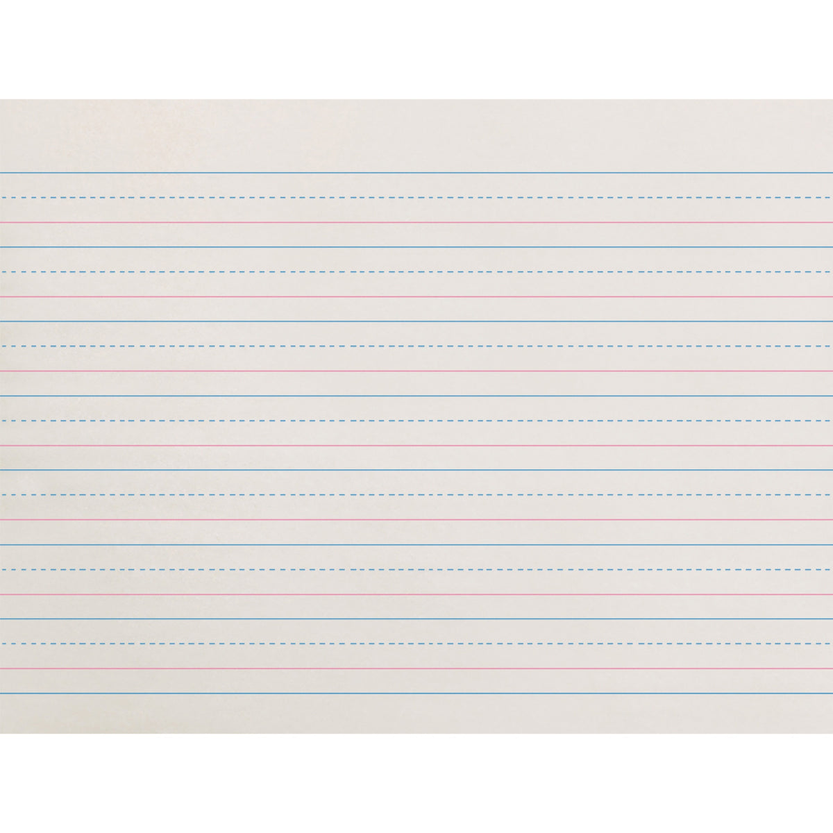 Zaner-Bloser Dotted Midline Newsprint Paper - 500 Sheets - 0.63" Ruled - Unruled Margin - 10 1/2" x 8" Sheet Size - Whit