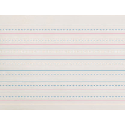 Zaner-Bloser Dotted Midline Newsprint Paper - 500 Sheets - 0.63" Ruled - Unruled Margin - 10 1/2" x 8" Sheet Size - Whit