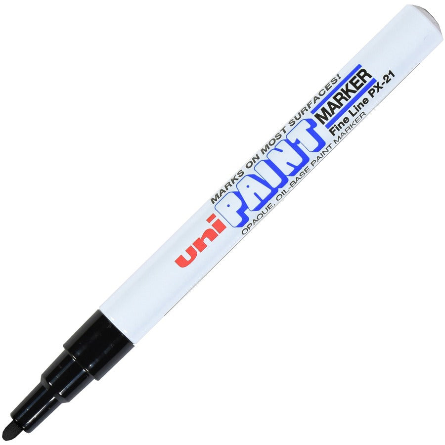 uniball™ uni-Paint PX-21 Oil-Based Paint Marker - Retractable - Black Ink - Rubber Barrel - 1 Each