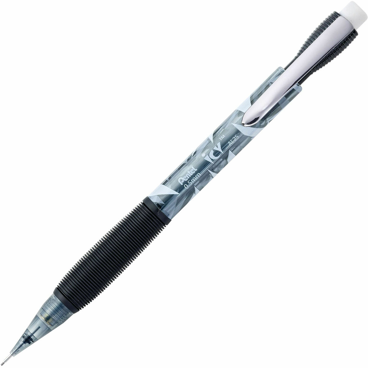 Pentel Icy Mechanical Pencil - 0.5 mm Lead - #2 - Refillable - Black Barrel - 12 / Dozen