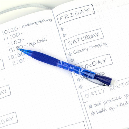 Pentel Icy Mechanical Pencil - 0.7 mm Lead - #2 - Refillable - Blue Barrel - 12 / Dozen