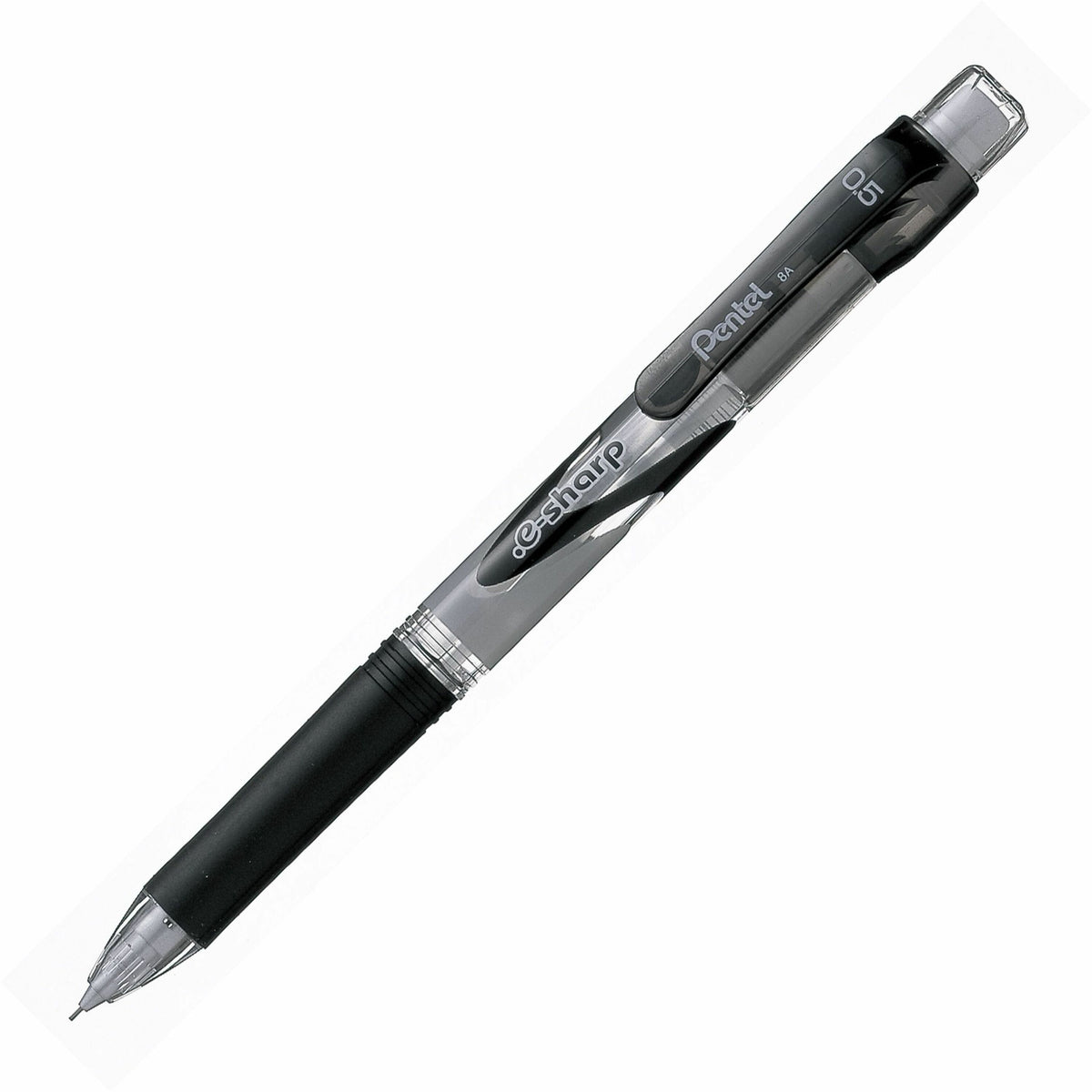 Pentel E-Sharp Mechanical Pencils - 0.5 mm Lead - #2 - Refillable - Black Barrel - 12 / Dozen