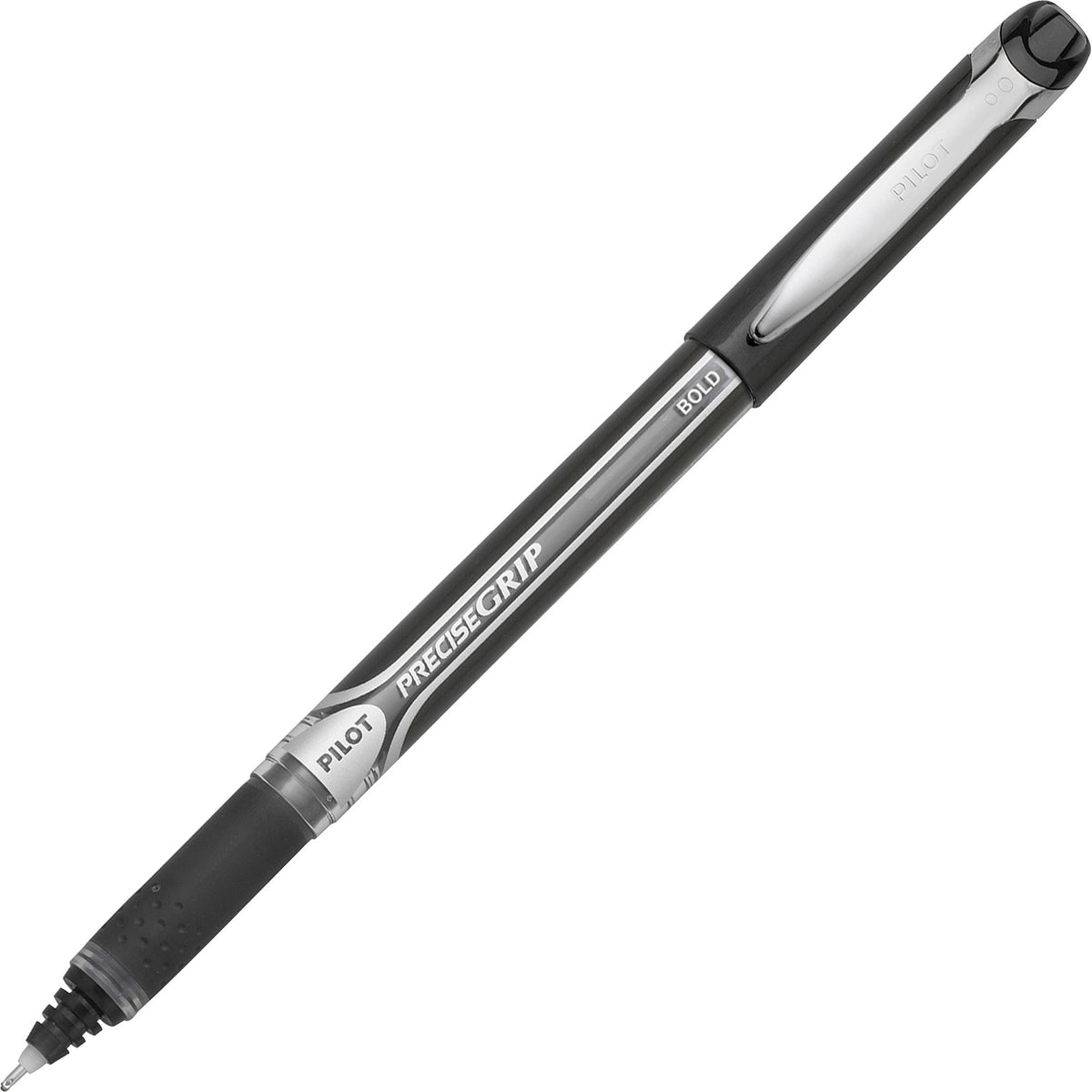 Pilot Bold Capped Rolling Ball Pens - Bold 1.0mm Point Point Size - Black Ink - Black Barrel - 12 / Dozen