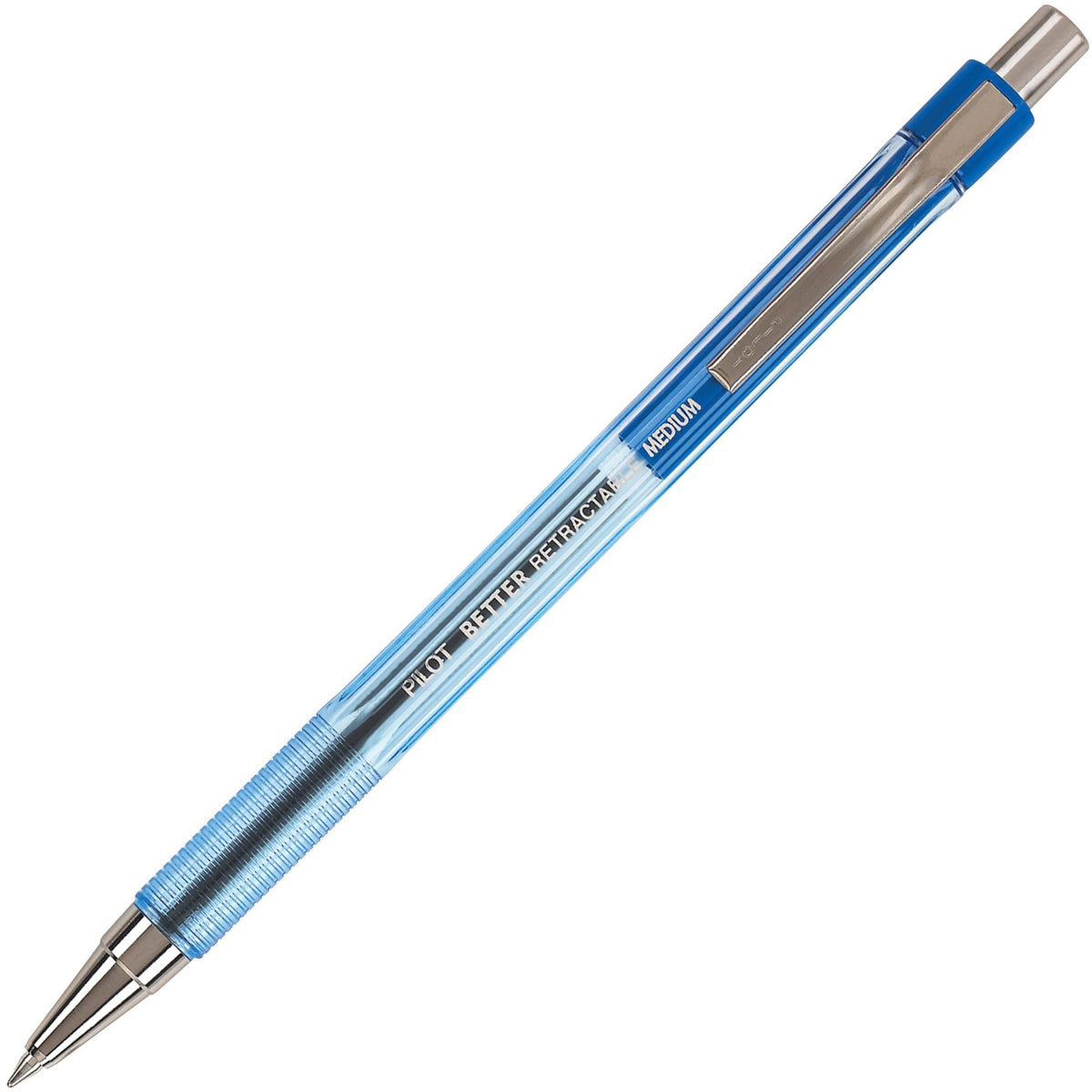 Pilot Better Retractable Ballpoint Pens - 1 mm Pen Point - Refillable - Retractable - Blue Ink - Translucent Barrel - 12