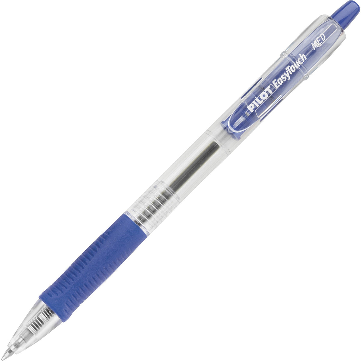 Pilot Retractable Ballpoint Pens - Medium 1.0mm Point Size - Refillable - Retractable - Blue - Clear Barrel - 12 / Dozen
