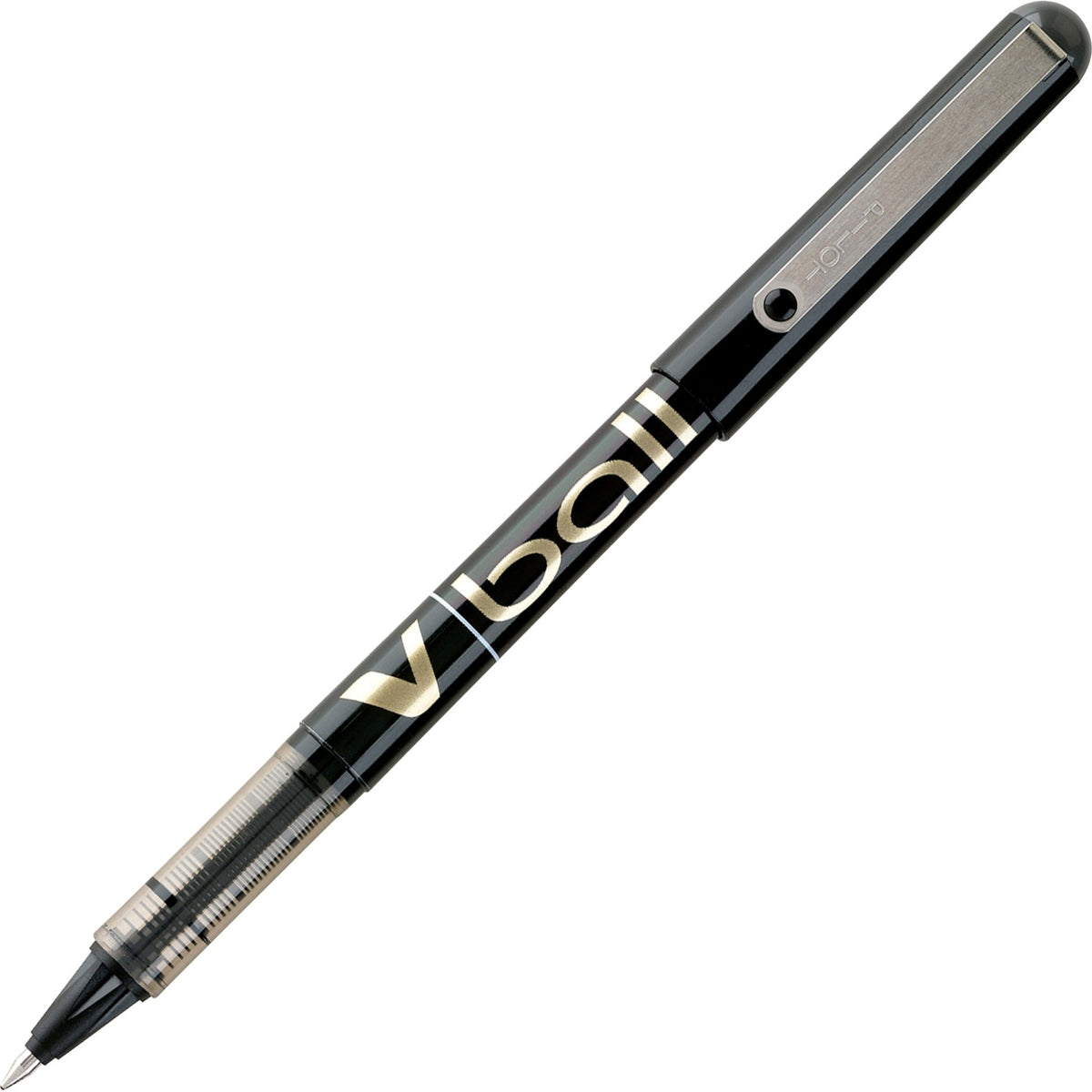 Pilot Vball Liquid Ink Pens - 0.7 mm Fine Pen Point - Black Ink - Black Barrel - 12 / Dozen