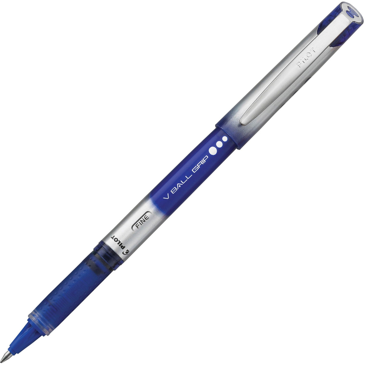 Pilot Vball Grip Liquid Ink Rollerball Pens - 0.7 mm Fine Pen Point - Blue Ink - 12 / Dozen