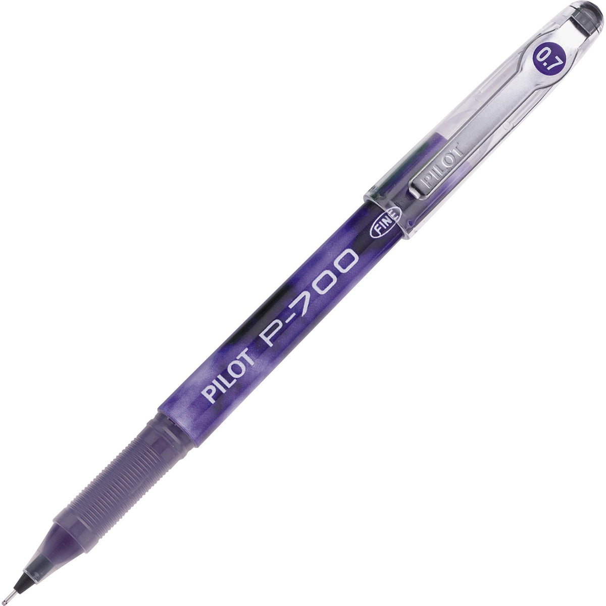 Pilot P700 Fine Point Gel Rollerball Pens - 0.7 mm Fine Pen Point - Purple Ink - Gel-based - Purple Barrel - 12 / Dozen