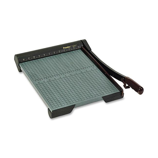 Premier Heavy-Duty Wood Series Paper Trimmers - 20 Sheet Cutting Capacity - 1 Steel Blade - 15" Cutting Length - 1 Each