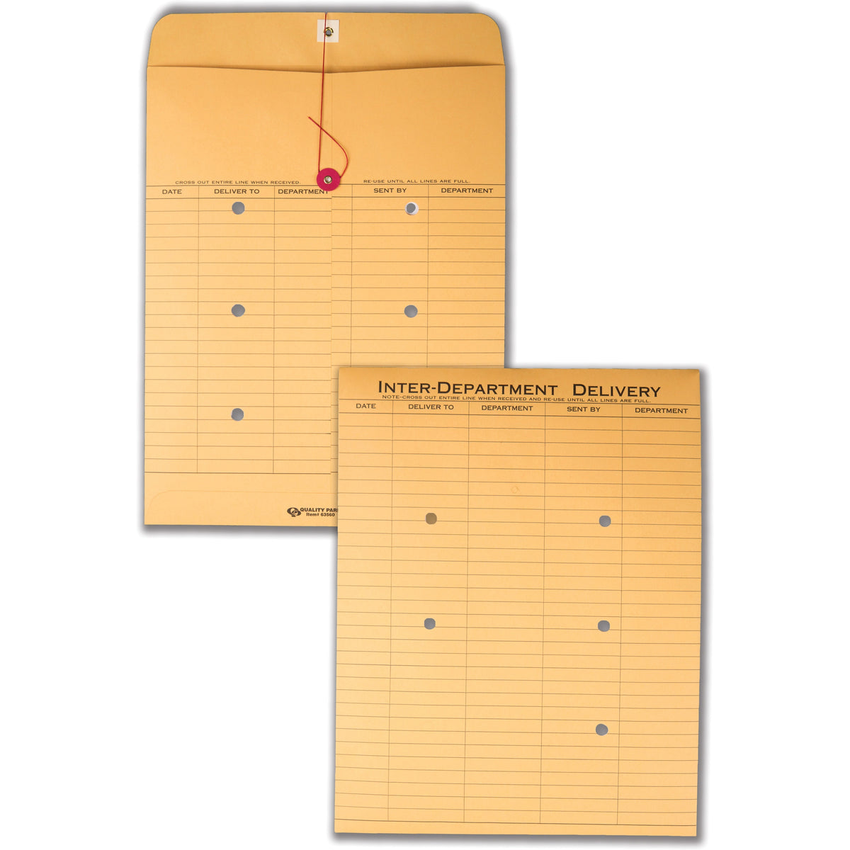 Quality Park 10 x 13 Inter-Departmental Envelopes - Inter-department - 10" Width x 13" Length - 28 lb - String/Button - 