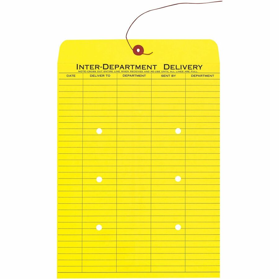 Quality Park 10 x 13 Inter-Departmental Envelopes - Inter-department - 10" Width x 13" Length - 28 lb - String/Button - 