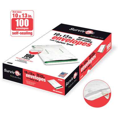 Survivor® 10 x 13 DuPont Tyvek First Class Border Catalog Mailer with Self-Sealing Closure - First Class Mail - #13 1/2 