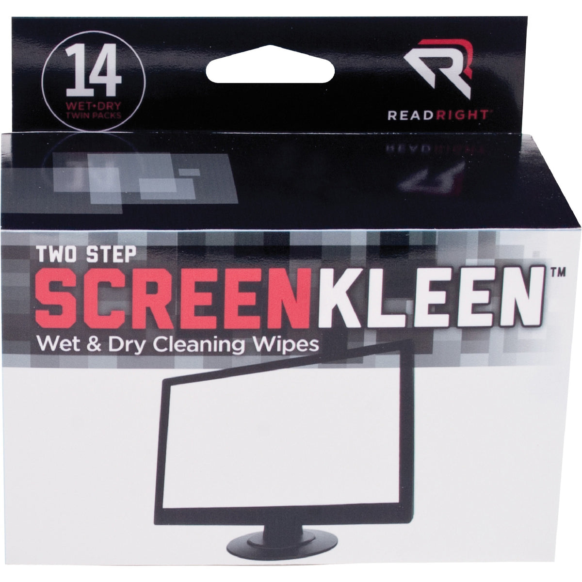 Read Right Kleen & Dry Screen Cleaners - For Display Screen - Pre-moistened, Lint-free, Anti-static, Anti-glare - 2 Sets