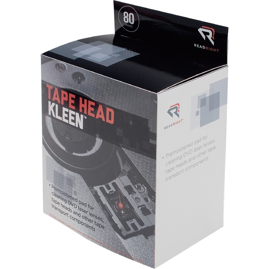 Advantus Read/Right Tape Head Cleaning Pads - For Electronic Equipment - Pre-moistened, Lint-free, Disposable - 80 / Box
