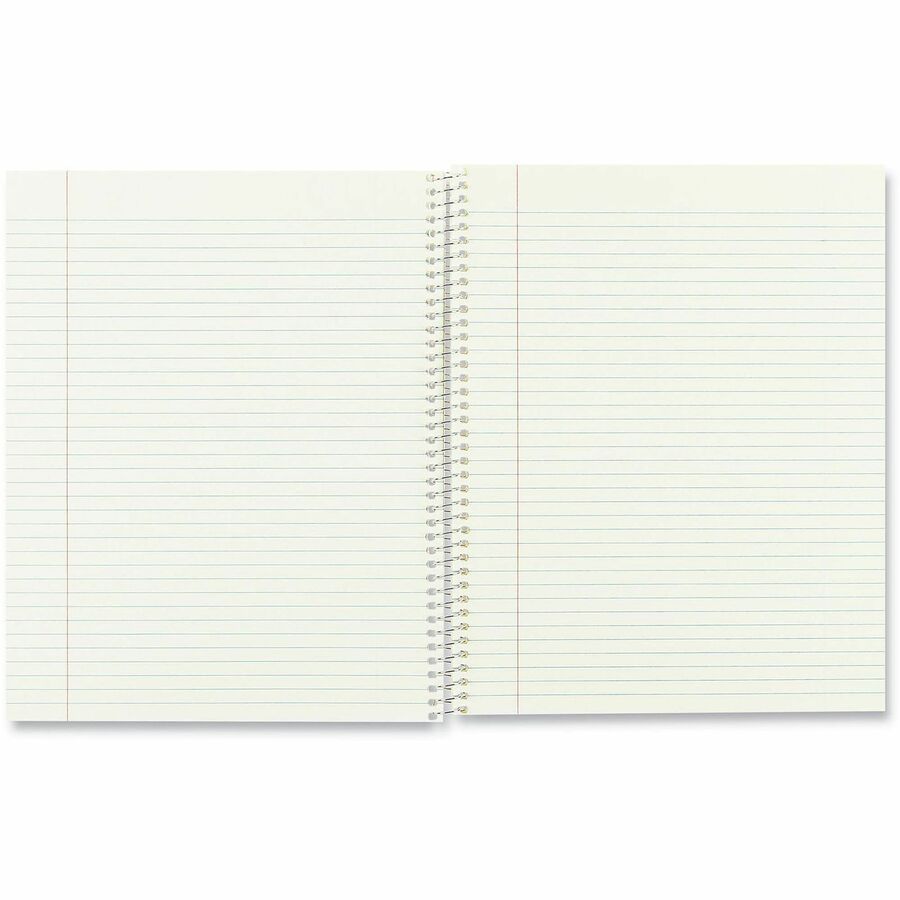 Rediform One-Subject Narrow Ruled Notebook - 80 Sheets - Coilock - Ruled Red Margin - 16 lb Basis Weight - 8" x 10" Shee