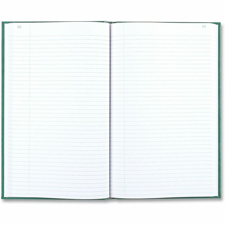 Rediform Emerald Series Account Book - 300 Sheet(s) - Gummed - 7.25" x 12.25" Sheet Size - White Sheet(s) - Green Print 