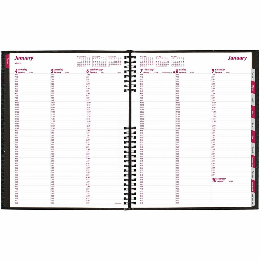 Brownline CoilPro 12-Month Weekly Planner - Julian Dates - Weekly - 12 Month - January 2027 to December 2027 - 7:00 AM t