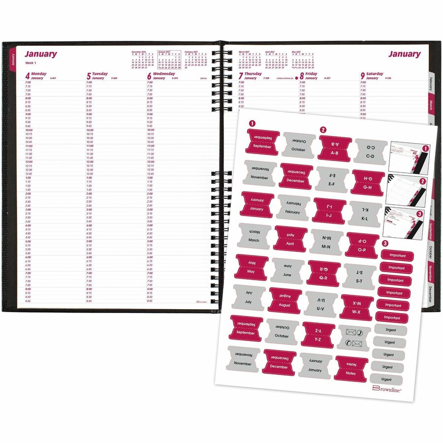 Brownline CoilPro 12-Month Weekly Planner - Julian Dates - Weekly - 12 Month - January 2027 to December 2027 - 7:00 AM t