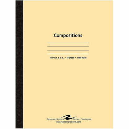 Roaring Spring Wide Ruled Flexible Cover Composition Book - 48 Sheets - 96 Pages - Printed - Sewn/Tapebound - Both Side 