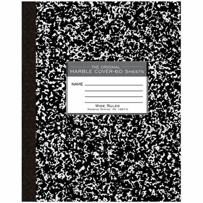 Roaring Spring Black Cover Flexcomp 10"x8" WM - 60 Sheets - 120 Pages - Printed - Sewn/Tapebound - Both Side Ruling Surf