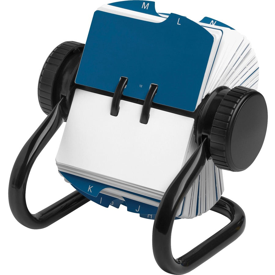 Rolodex Open Classic Rotary Files - 500 Card Capacity - For 2.25" x 4" Size Card - 24 A to Z Index Guide - Black - Metal
